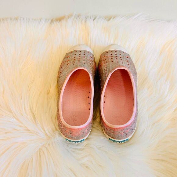 Native Jefferson Bling Girls Shoes Glitter Pink! ❤️ - Picture 5 of 6
